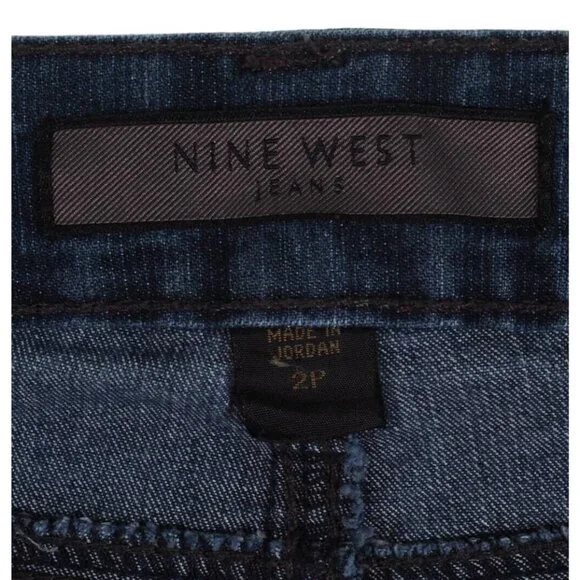 Nine West Jeans Womens 2 Petite 25 x 27 Straight Leg Dark Stretch Flare - Picture 6 of 8